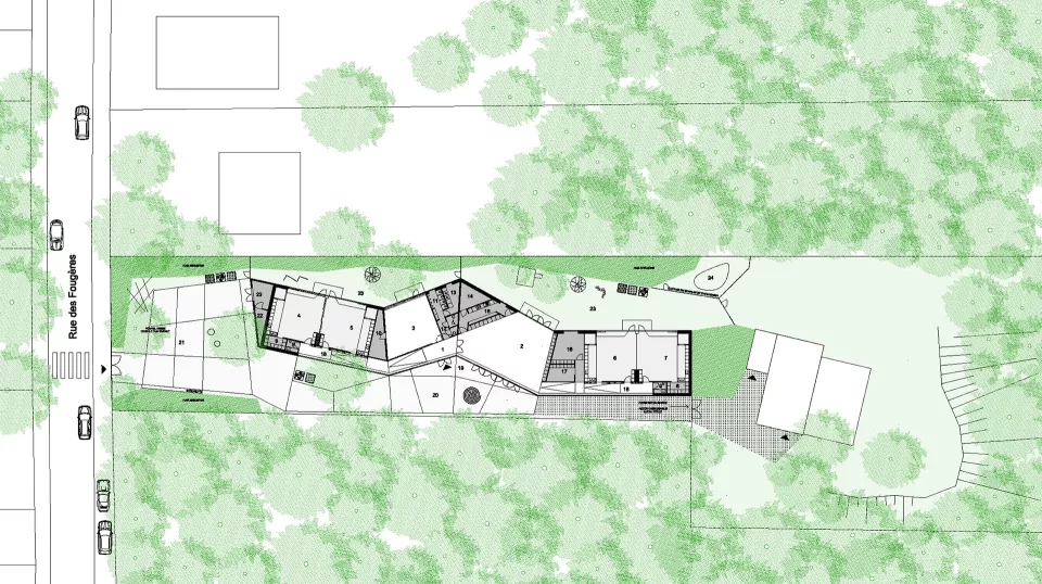 LRArchitectes école maternelle primaire Montigny le tilleul ossature bois nature bardage