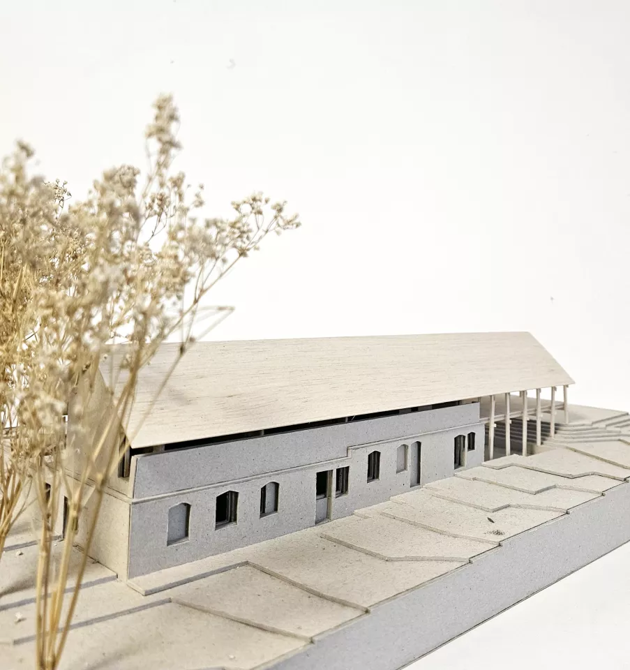 LRArchitectes Hebergement d'urgence extension cuisines refectoire structure bois croix rouge Natoye