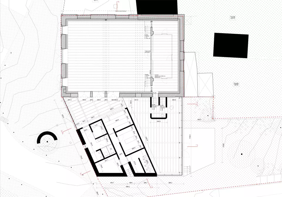 LRARCHITECTES salle spectacle village rénovation pierre culture Modave Liège