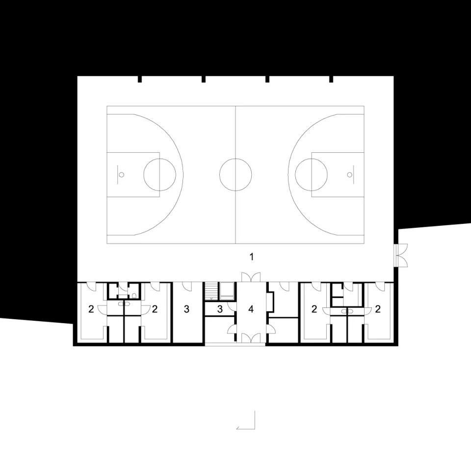 Lrarchitectes Hall de sport Collège notre dame de la paix Erpent namur Béton aluminium